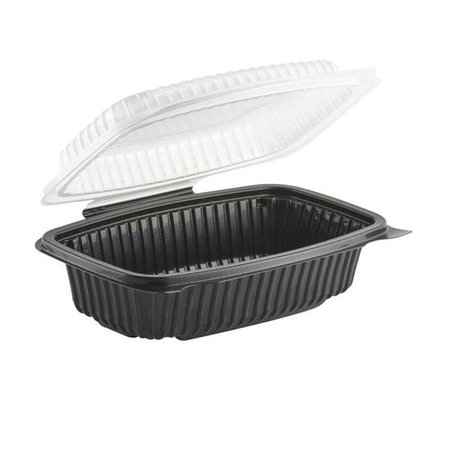ANCHOR PACKAGING Anchor Packaging 4656911 CPC 6 x 9 x 3 Black Base Clear Lid Container - Case of 100 4656911  CPC